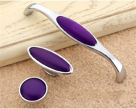 10pcs Cabinets Purple Jade Handles Zinc Alloy Wardrobe Drawers Pulls In