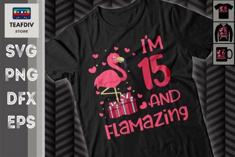 15 Years Old Flamingo Birthday Graphic By Teafdiv · Creative Fabrica