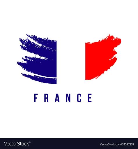 France Flag Brush Logo Template Design Royalty Free Vector