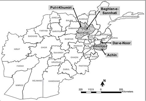 This is a set of maps covering the 34 districts of afghanistan. Districts Surveyed in the Baghlan and Nangarhar Provinces in... | Download Scientific Diagram
