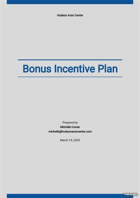 Incentive Plan Templates Documents Design Free Download