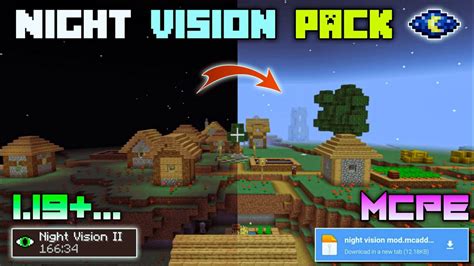 Night Vision Pack Minecraft Pe 119 Night Vision Texture Pack Mcpe 1