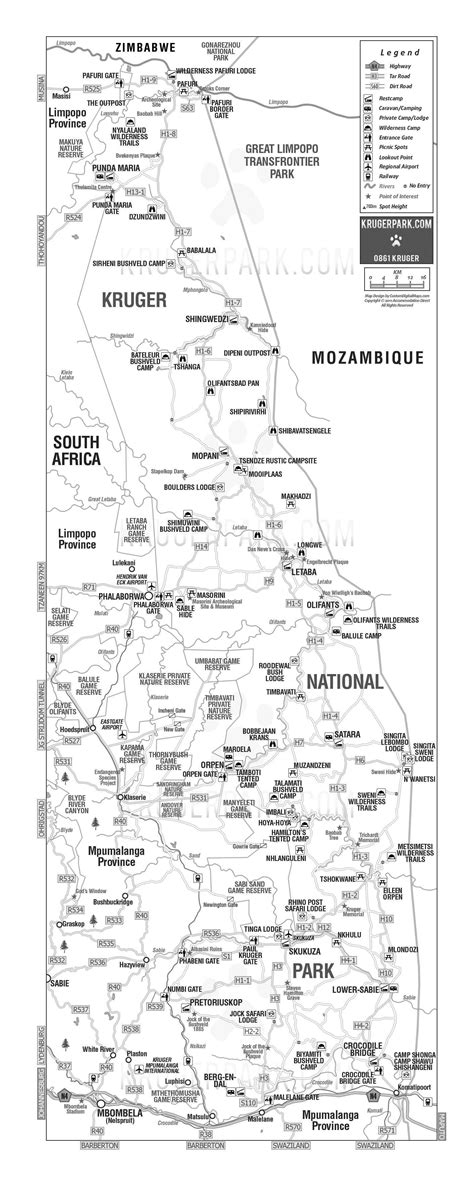 Full Map Of The Kruger National Park