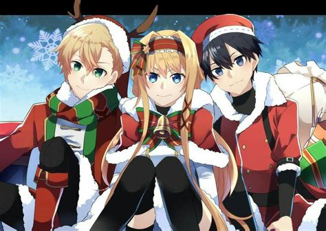 Christmas Eugeo Alice And Kirito With Images Manga