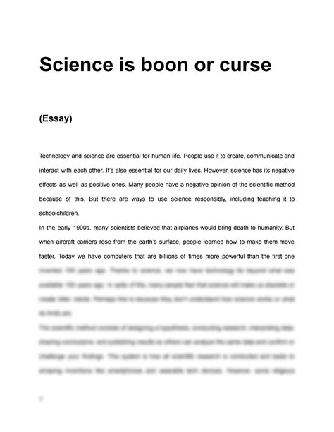 Solution Science Is Boon Or Curse How Is Science A Boon How Is