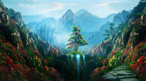 1920x1080 Spring Autumn Colorful Nature Magical Forest 4k Laptop Full