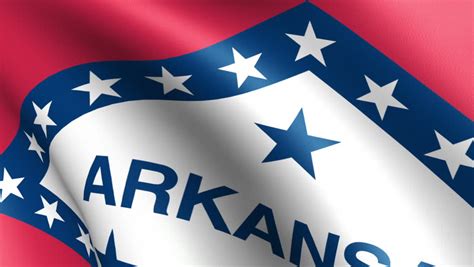 Arkansas State Flag Waving Stock Footage Video 100 Royalty Free