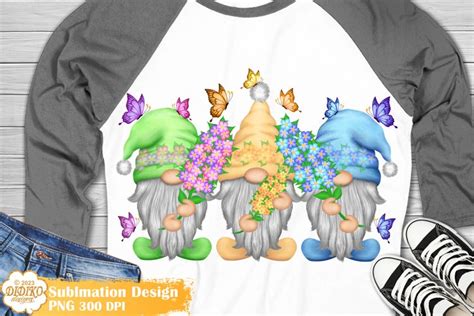 Flowers Gnomes Png Sublimation Spring Butterfly Gnomes Png