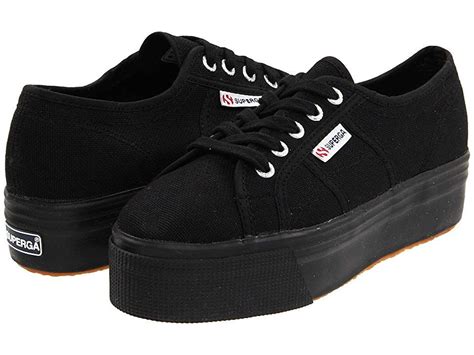 Superga 2790 Acotw Platform Sneaker Full Black Womens Lace Up Casual