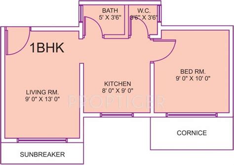 504 Sq Ft 1 Bhk Floor Plan Image Panvelkar Group Bhoomi Available For