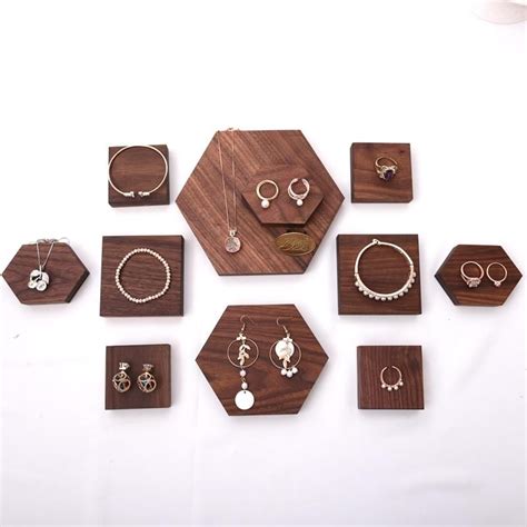 Dark Walnut Wood Jewelry Display Blocks Wood Jewelry Display Jewelry