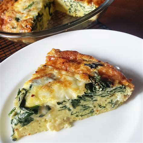 Crustless Spinach Cheese Quiche Keto Low Carb