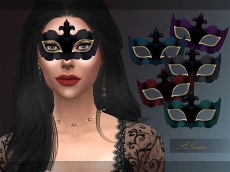 A Simple Mask In 5 Different Dark Colors With Golden Detail Found In