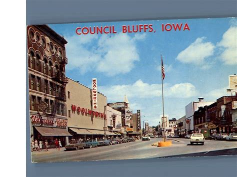 Council Bluffs Iowa Vintage Photo Street Unused Postcard Council