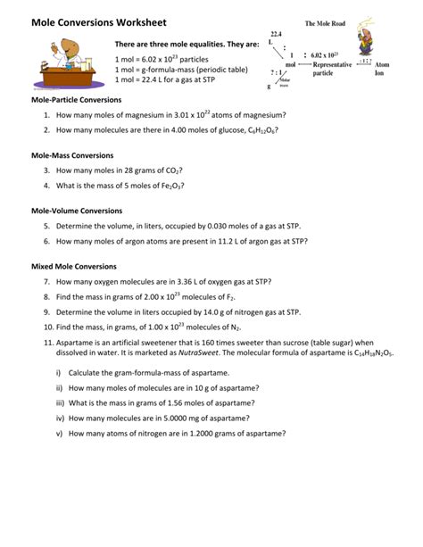 Here we use the other conversion factor. Mole Conversions Worksheet