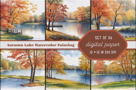Lakeside Park Autumn Fall Watercolor Graphic By Gfx Ground · Creative