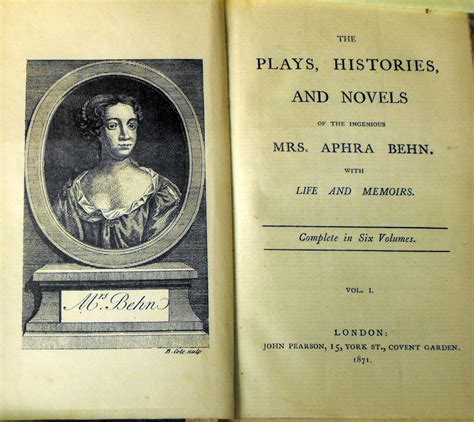 The Plays Histories And Novels Of The Ingenious Mrs Aphra Behn With