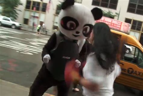 This Artists Thing Is That He Dresses Up As A Panda And Allows People