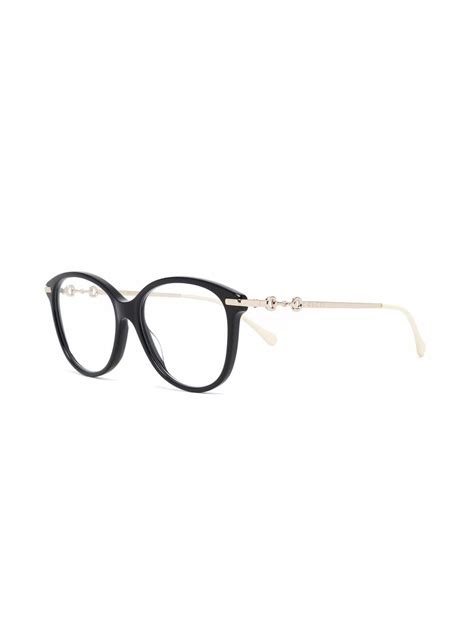 gucci eyewear round frame clear glasses farfetch