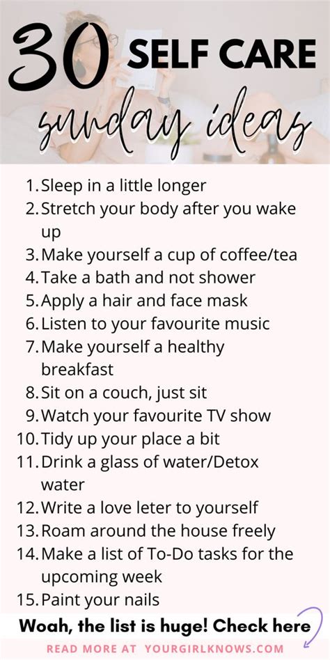30 Self Care Sunday Ideas To Boost Your Mood Now In 2020 Self Care