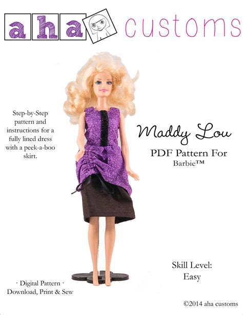 Maddy Lou Dress For 11 12 Inch Fashion Dolls Pdf Pattern Download