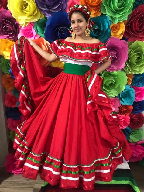 Mexican Dress With Top Handmade Skirt Frida Kahlo Style Womans Etsy Traditional Mexican