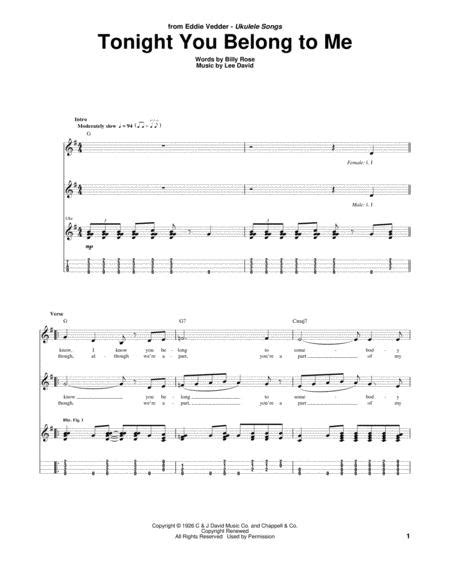Tonight You Belong To Me By Billy Rose Digital Sheet Music For