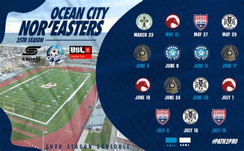 Noreasters Reveal 2022 Usl League Two Schedule For 25th Season Ocean