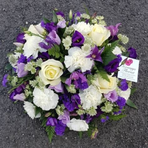 Purplewhite Funeral Posy Sixways Florist Gorslas Flower Delivery