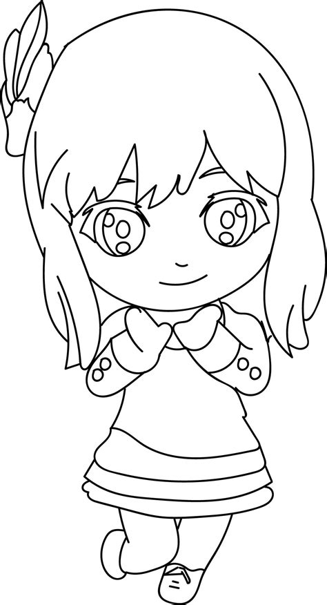 Anime Chibi Cute Girl Coloring Page