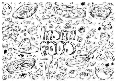 Premium Vector Hand Drawn Vector Illustration Doodle Indian Food