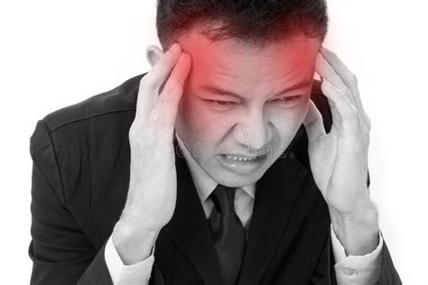 Businessman Suffers From Sickness Severe Headache Stock Image Image