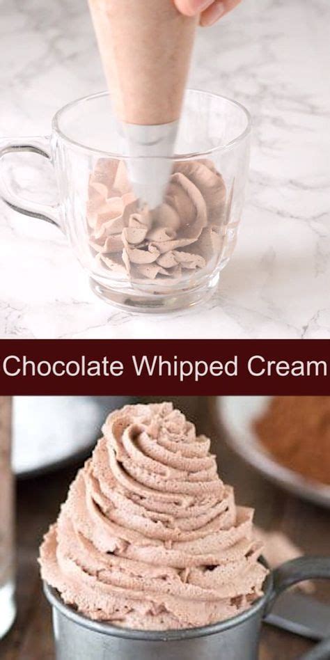 1 cup heavy whipping cream. Learn how to make the easiest homemade chocolate whipped cream with only 3 ingredients - heavy ...