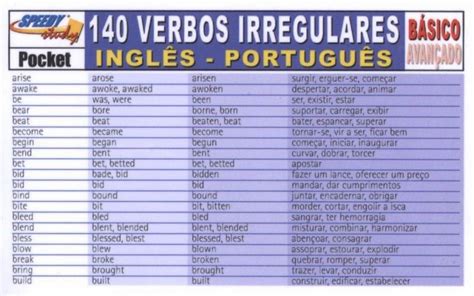 Verbos Irregulares B Sico Ingl S Portugu S Arte A R Em Hot Sex 19034