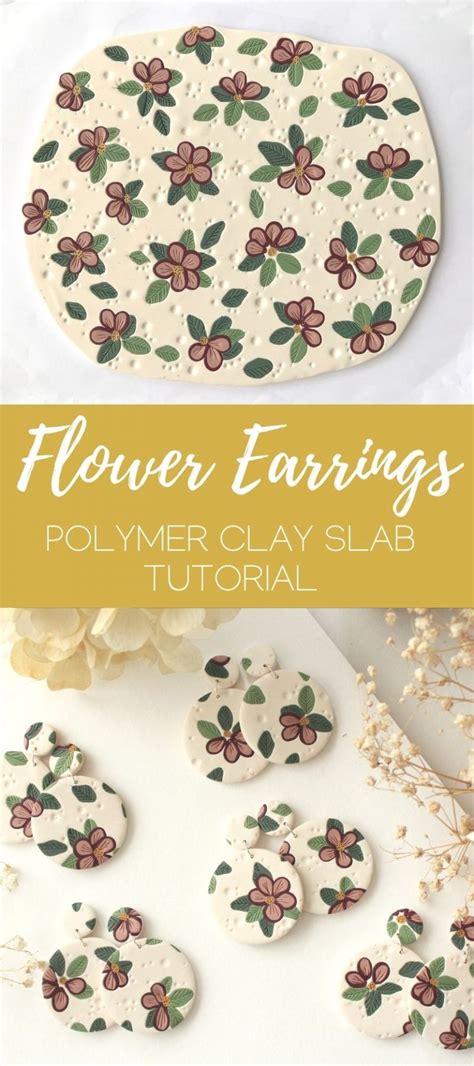 Video Easy Polymer Clay Flower Earrings Slab Tutorial
