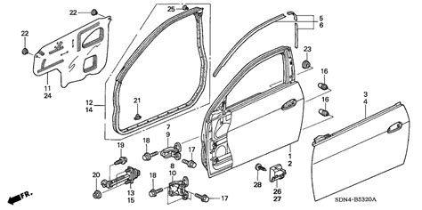 2004 Honda Accord Door Parts Diagram
