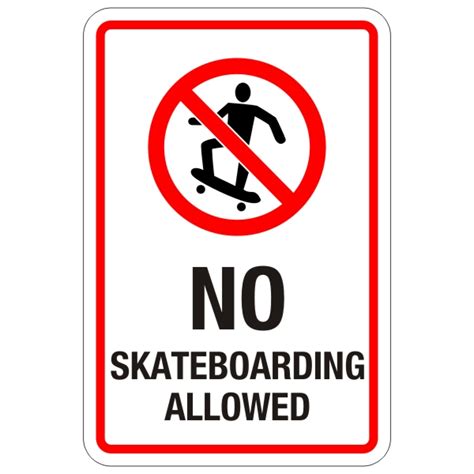 No Skateboarding Allowed Sign 12″ X 18″ Bc Site Service
