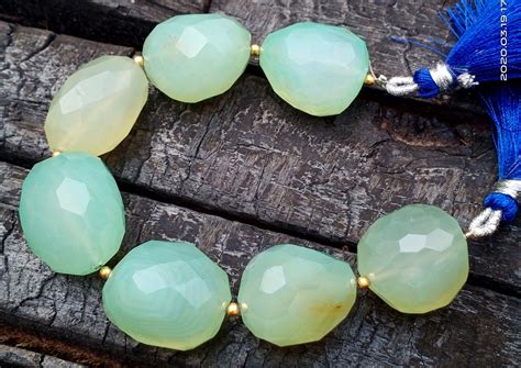 Grade A Aqua Chalcedony Beads Natural Gemstone Beads 100 Etsy