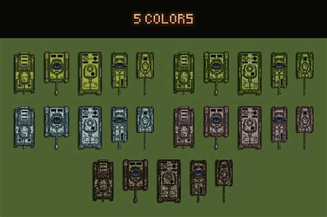 Top Down Tank Sprites Pixel Art By 2d Game Assets On Dribbble