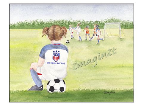 Girls Soccer Print 8x105x7 Team Usa Personalized On Request Etsy