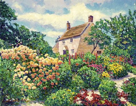 English Cottage Garden Painting By David Lloyd Glover Pixels