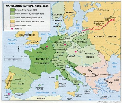 Napoleonic Europe 1805 1815 Europe Map Ap World History World