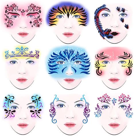 Review For Llgltec 13 Pieces Face Painting Stencils Kit Reusable Face P