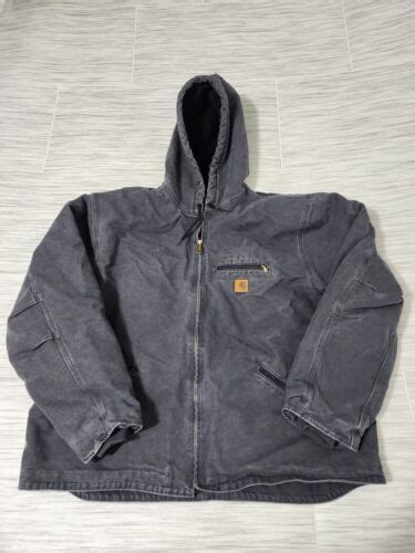 carhartt j141 gray sierra sandstone sherpa lined hooded jacket mens 3xl c851 ebay