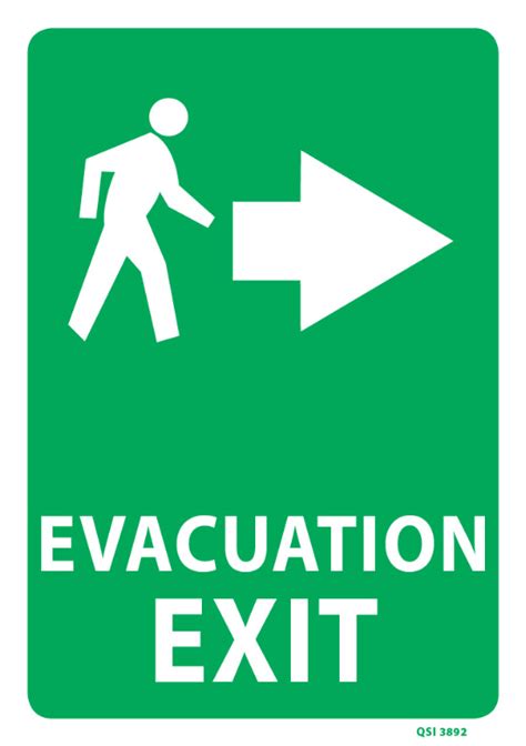 Evacuation Exit Industrial Signs