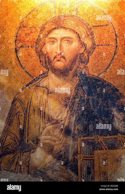 Antique Deesis Mosaic Of Jesus Christ Hagia Sophia Istanbul Turkey