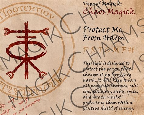 Protect Me From Harm Protection Sigil Chaos Magic Printable Etsy