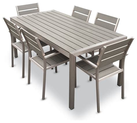 Bar height tables & chairs. Outdoor Aluminum Resin 7-Piece Dining Table and Chairs Set ...