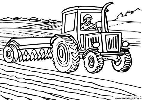 Coloriage Fermier Tracteur En Action Dessin Tracteur à imprimer