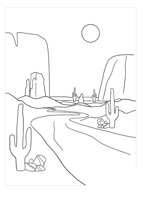 Desert Scene Coloring Page